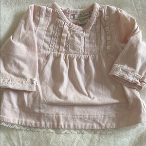 Miniclasix girls 3 months Pale Pink with buttons lace boys details long sleeve